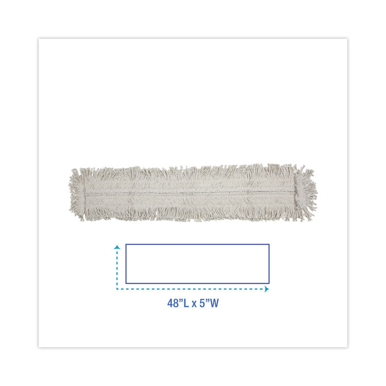 Mop Head, Dust, Disposable, Cotton/Synthetic Fibers, 48 x 5, White
