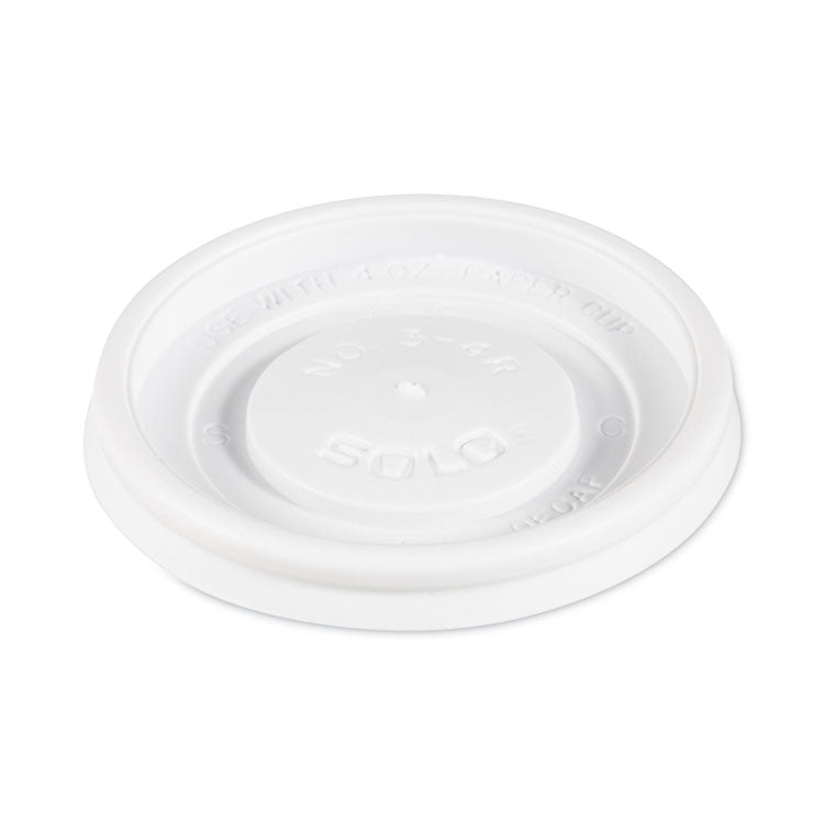 Polystyrene Vented Hot Cup Lids, Fits 4 oz Cups, White, 100/Pack, 10 Packs/Carton