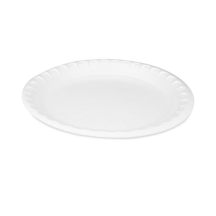 Placesetter Satin Non-Laminated Foam Dinnerware, Plate, 10.25 dia, White, 540/Carton