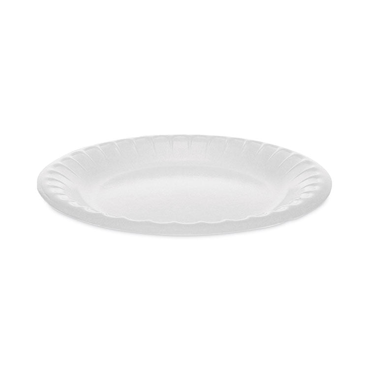 Placesetter Deluxe Laminated Foam Dinnerware, Plate, 6 dia, White, 1,000/Carton