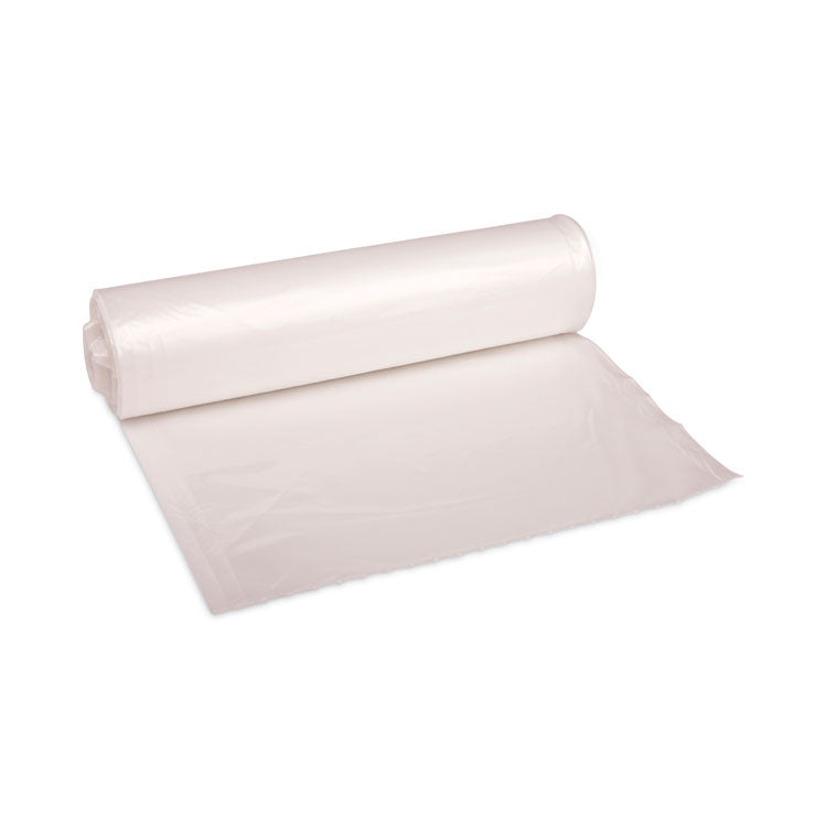 High-Density Can Liners, 45 gal, 13 mic, 40 x 46 , Natural, Perforated Roll, 25 Bags/Roll, 10 Rolls/Carton