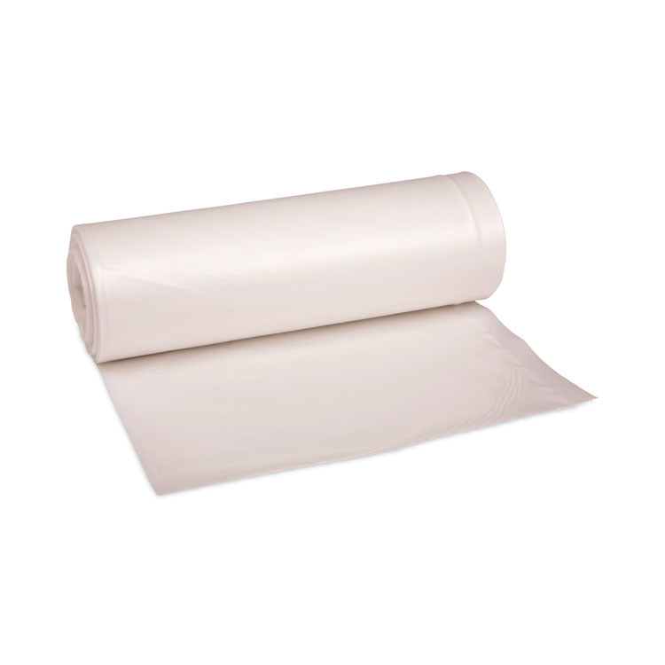 High-Density Can Liners, 45 gal, 19 mic, 40 x 46 , Natural, Perforated Roll, 25 Bags/Roll, 6 Rolls/Carton