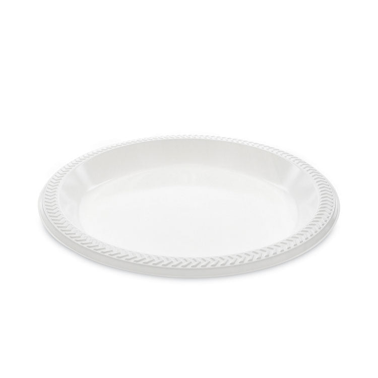 Meadoware Impact Plastic Dinnerware, Plate, 10.25 dia, White, 500/Carton