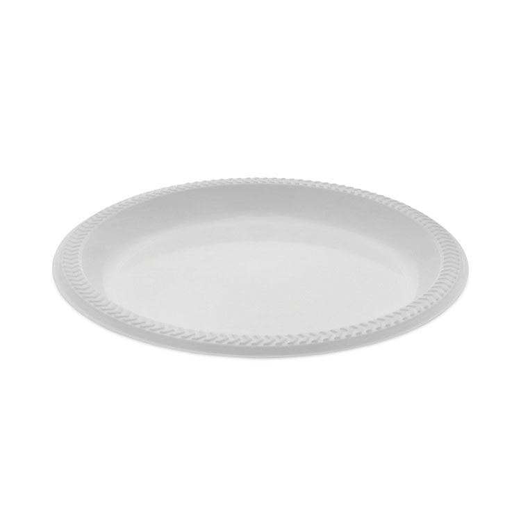 Meadoware Impact Plastic Dinnerware, Plate, 8.88 dia, White, 400/Carton