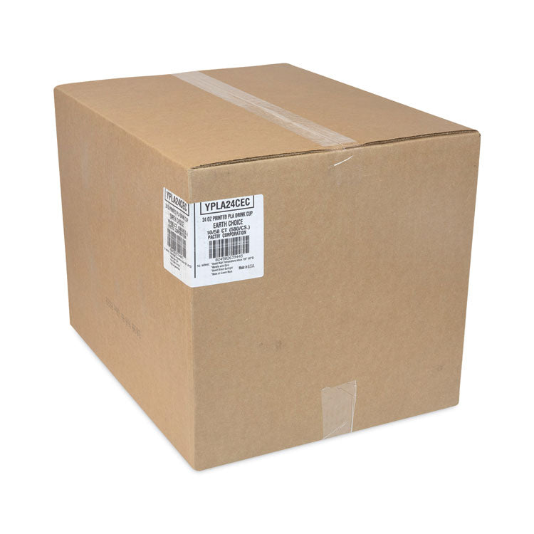 EarthChoice Compostable Cold Cup, 24 oz, Clear/Printed, 580/Carton