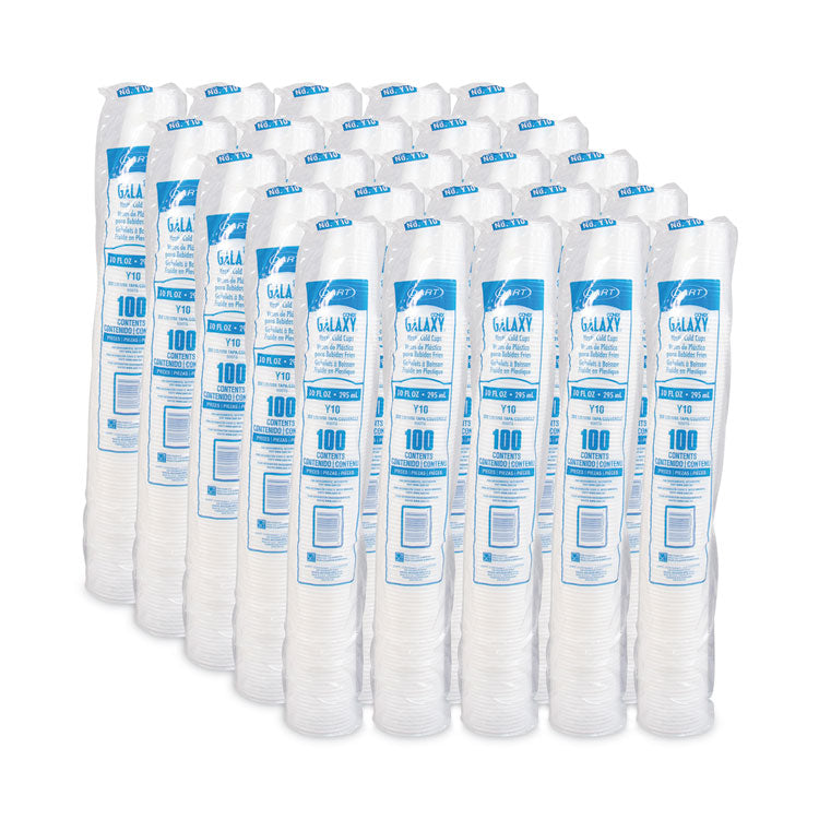 High-Impact Polystyrene Cold Cups, 10 oz, Translucent, 100 Cups/Sleeve, 25 Sleeves/Carton
