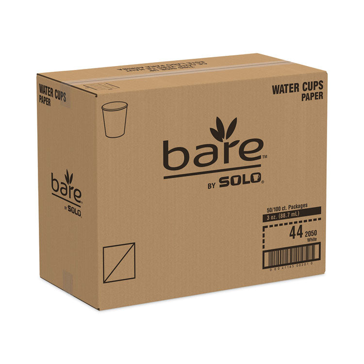 White Paper Water Cups, 3 oz, 100/Pack
