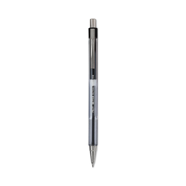 Better Ballpoint Pen, Retractable, Fine 0.7 mm, Black Ink, Smoke Barrel, Dozen