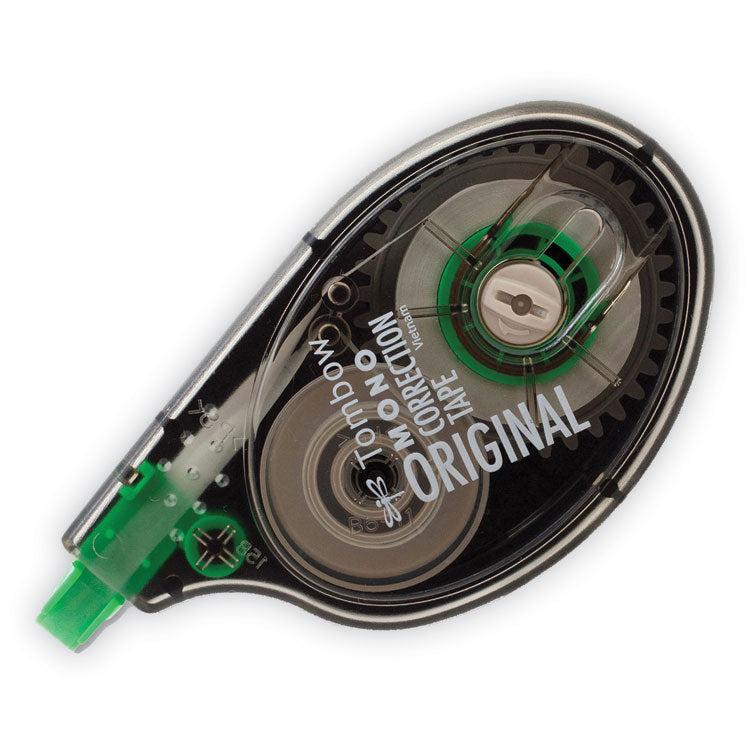 MONO Correction Tape, Gray/Clear Applicator, 0.17" x 394", White Tape, 10/Pack