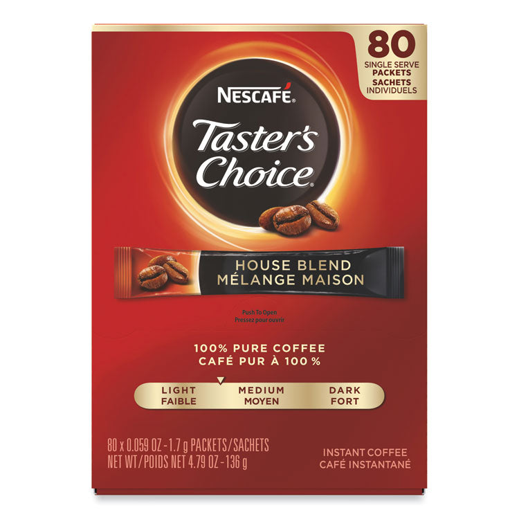 Taster s Choice Stick Pack, House Blend, 80/Box