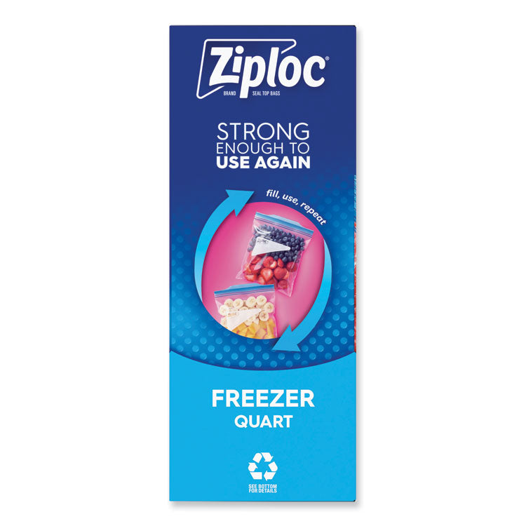 Zipper Freezer Bags, 32 oz, 6.97 x 7.7 , Clear, 38 Bags/Box, 9 Boxes/Carton