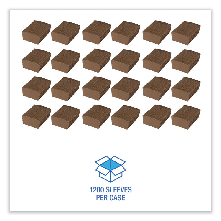 Cup Sleeves, Fits 10 oz to 20 oz Hot Cups, Kraft, 1,200/Carton