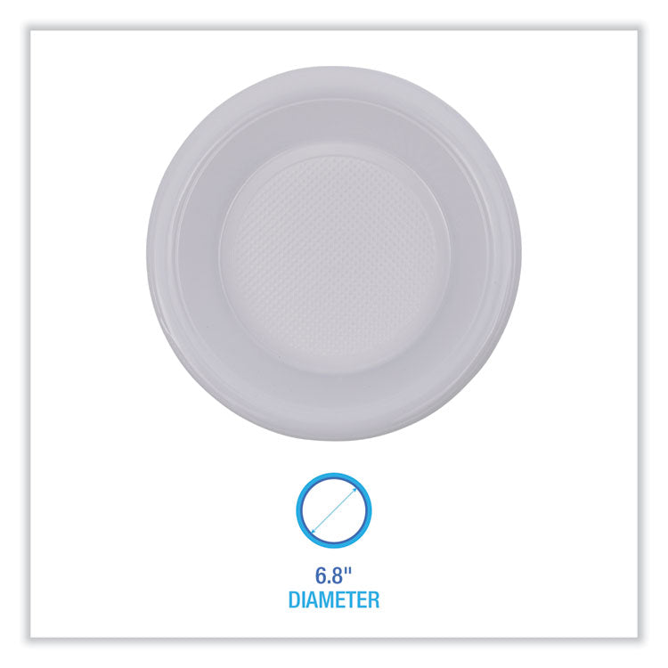 Hi-Impact Plastic Dinnerware, Bowl, 10 to 12 oz, White, 1,000/Carton