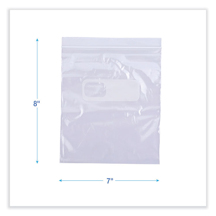 Reclosable Food Storage Bags, Quart, 7" x 8", Clear, 500/Box