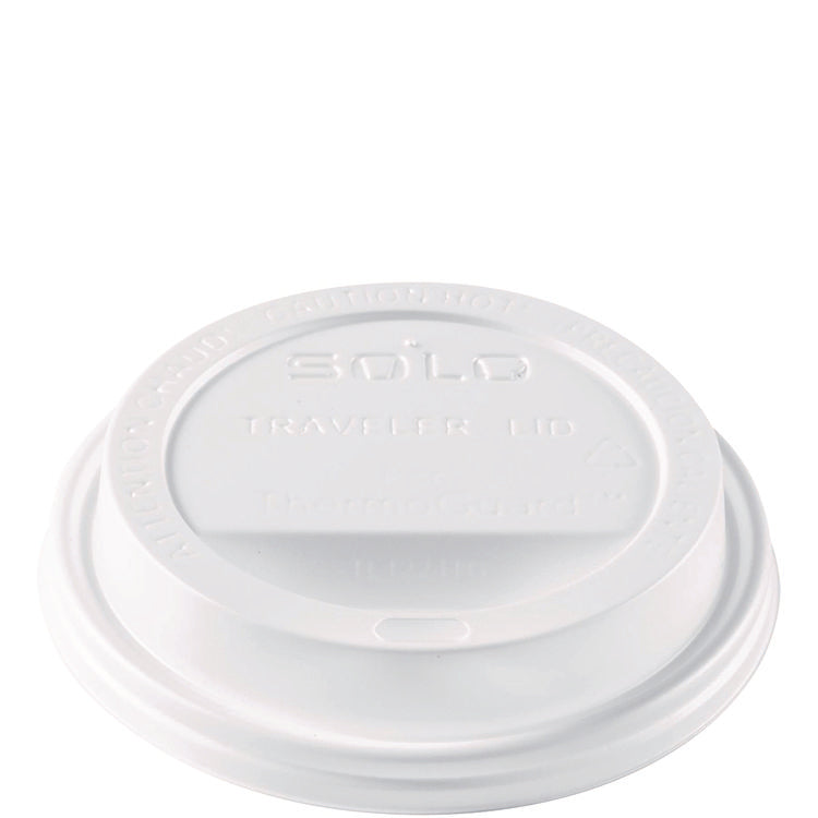 Solo Traveler Sip Through Lids for ThermoGuard Hot Cups, Fits 12, 16, 20, 24 oz, White, 1,200/Carton