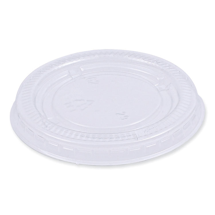Souffle/Portion Cup Lids, Fits 1.5 oz and 2 oz Portion Cups, Clear, 2,500/Carton