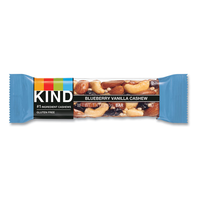 Fruit and Nut Bars, Blueberry Vanilla and Cashew, 1.4 oz Bar, 12/Box