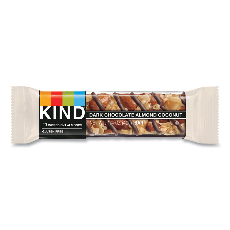 Fruit and Nut Bars, Dark Chocolate Almond and Coconut, 1.4 oz Bar, 12/Box