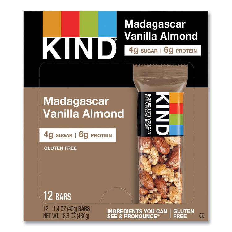 Nuts and Spices Bar, Madagascar Vanilla Almond, 1.4 oz, 12/Box