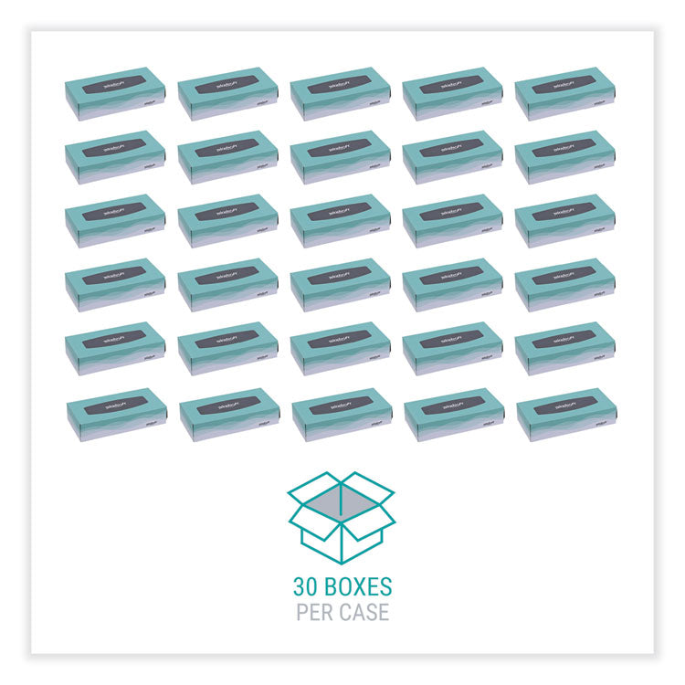 Facial Tissue, 2 Ply, White, Flat Pop-Up Box, 100 Sheets/Box, 30 Boxes/Carton