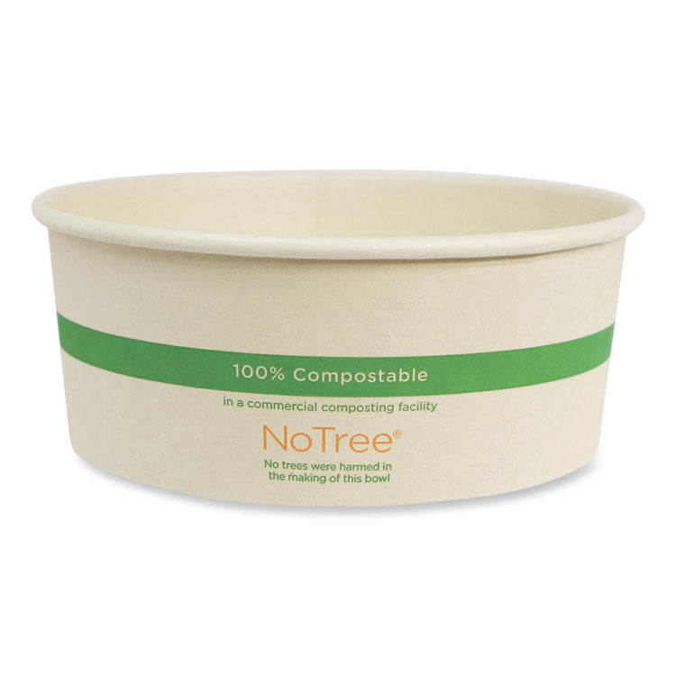 No Tree Wide Paper Bowls, 24 oz, 5.9 Diameter x 2.4 h, Natural, Sugarcane, 300/Carton