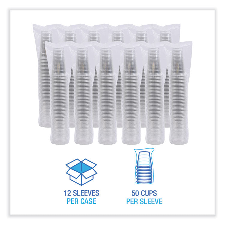Clear Plastic Cold Cups, 24 oz, 50/Sleeve, 12 Sleeves/Carton