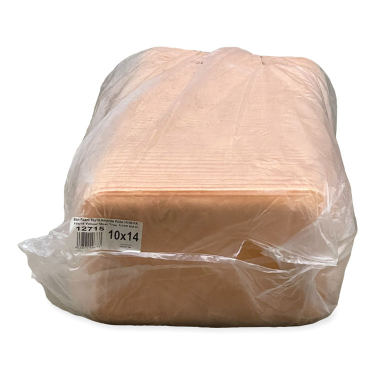 Meat Trays, 13.81 x 9.25 x 2.7, Yellow, 100/Carton