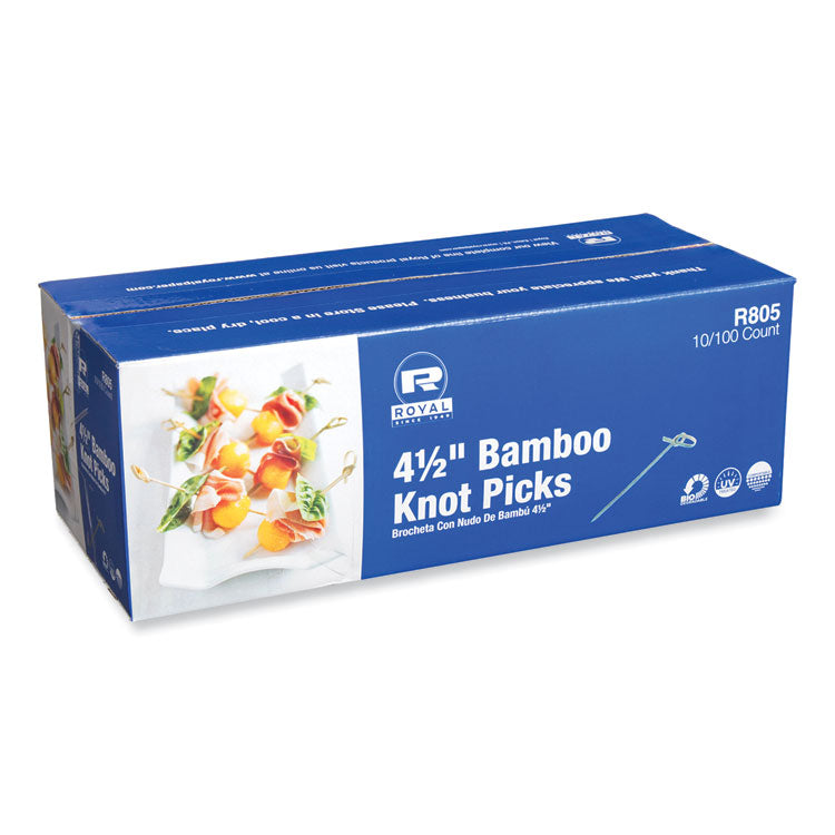 Knotted Bamboo Pick, Natural, 4.5 , 100 Pack, 10 Packs/Carton