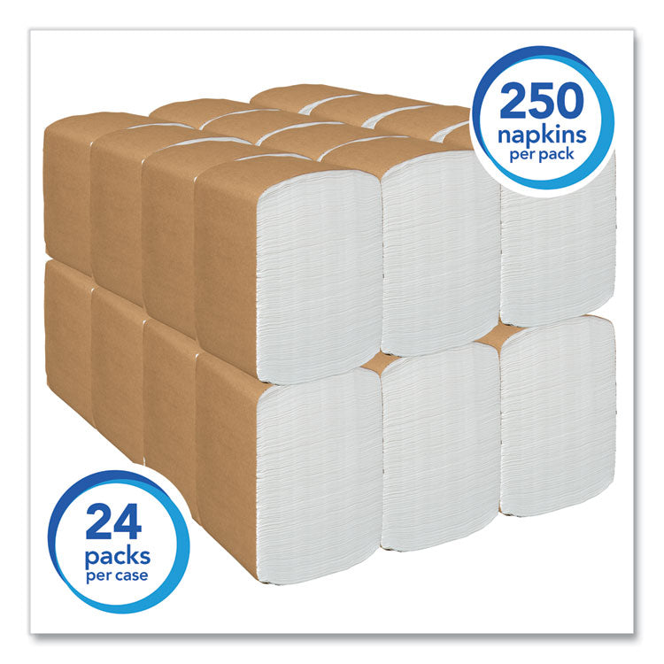 Full Fold Dispenser Napkins, 1-Ply, 13 x 12, White, 375/Pack, 16 Packs/Carton