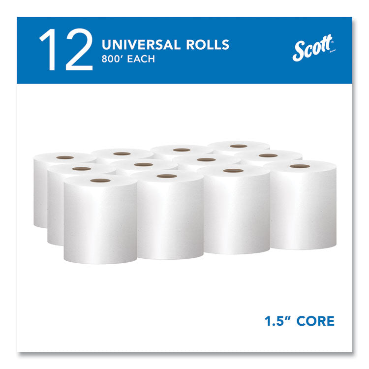 Essential Hard Roll Towels for Business, Absorbency Pockets, 1-Ply, 8" x 800 ft,  1.5" Core, White, 12 Rolls/Carton