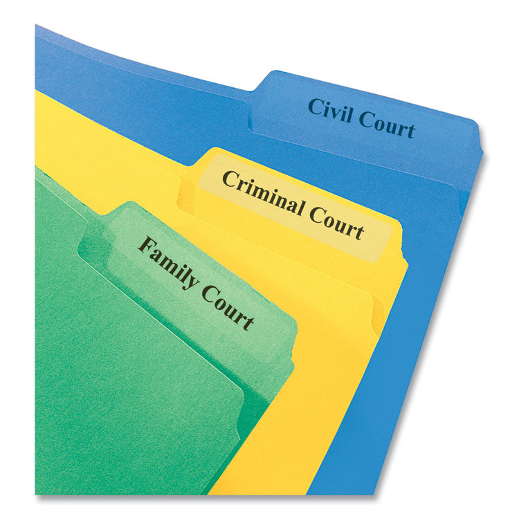 Clear Permanent File Folder Labels with Sure Feed Technology, 0.66 x 3.44, Clear, 30/Sheet, 15 Sheets/Pack