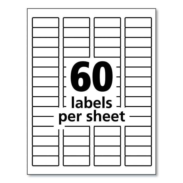 Durable Permanent ID Labels with TrueBlock Technology, Laser Printers, 0.66 x 1.75, White, 60/Sheet, 50 Sheets/Pack