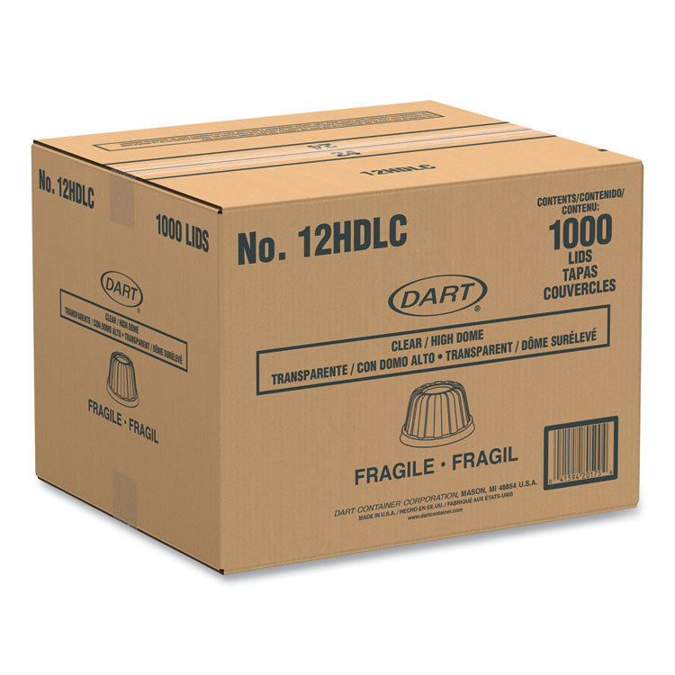 D-T Sundae/Cold Cup Lids, Fits 6, 8, 12 oz Foam Cups, Clear, 50/Pack, 20 Packs/Carton