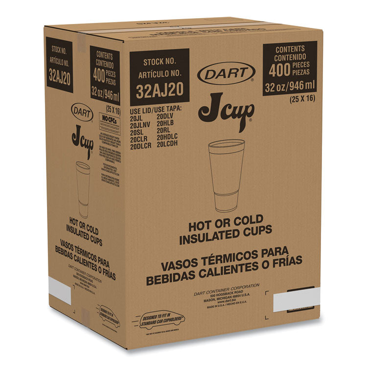 Horizon Hot/Cold Foam Drinking Cups, 32 oz, Teal/White, 16/Bag, 25 Bags/Carton