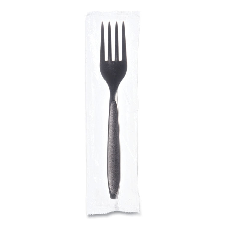 Reliance Mediumweight Cutlery, Fork, Black, 1,000/Carton