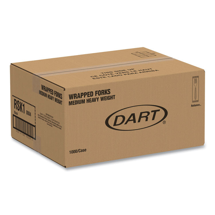 Reliance Mediumweight Cutlery, Fork, Black, 1,000/Carton