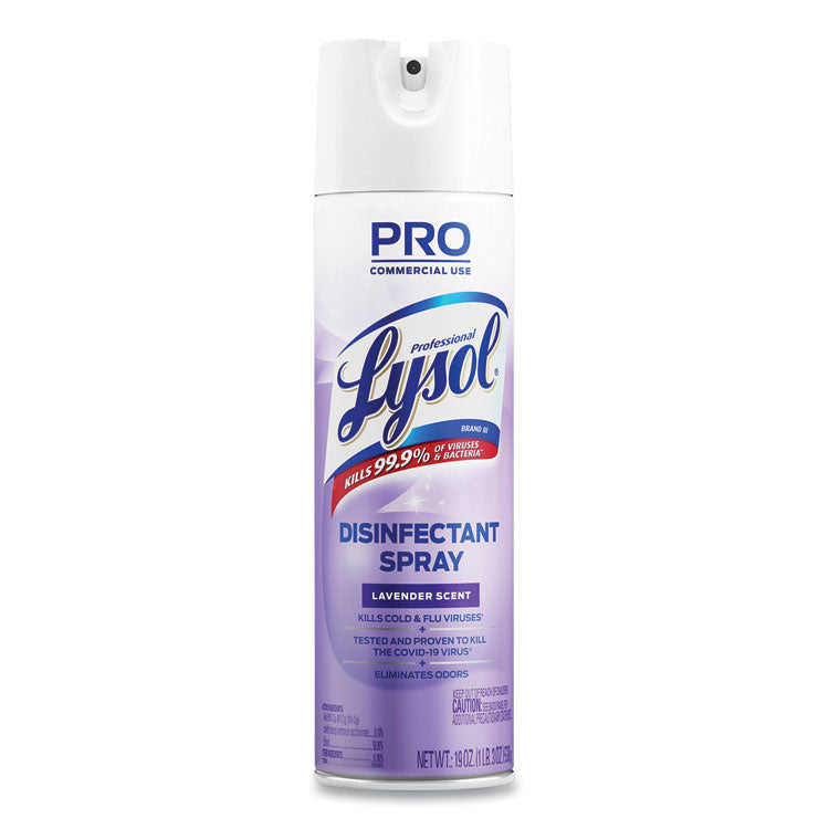 Disinfectant Spray, Lavender, 19 oz Aerosol Spray, 12/Carton