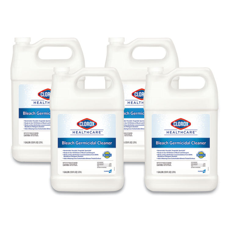 Bleach Germicidal Cleaner, 128 oz Refill Bottle, 4/Carton