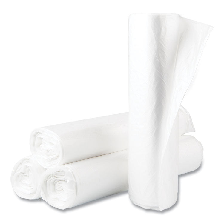 High-Density Commercial Can Liner Value Pack, 45 gal, 14 mic, 40 x 46 , Natural, Interleaved Roll, 25 Bags/Roll, 10 Rolls/CT