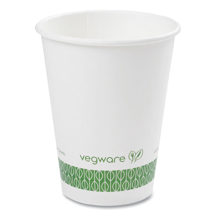 89-Series Hot Cup, Compostable, 12 oz, White/Green, 1,000/Carton