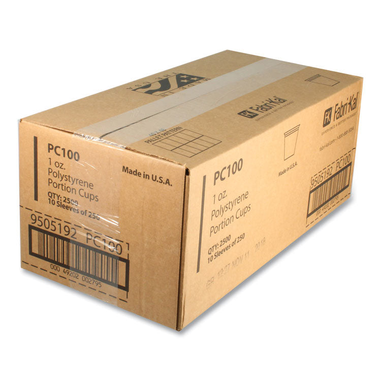 Portion Cups, 1 oz, Translucent, 250/Sleeve, 10 Sleeves/Carton