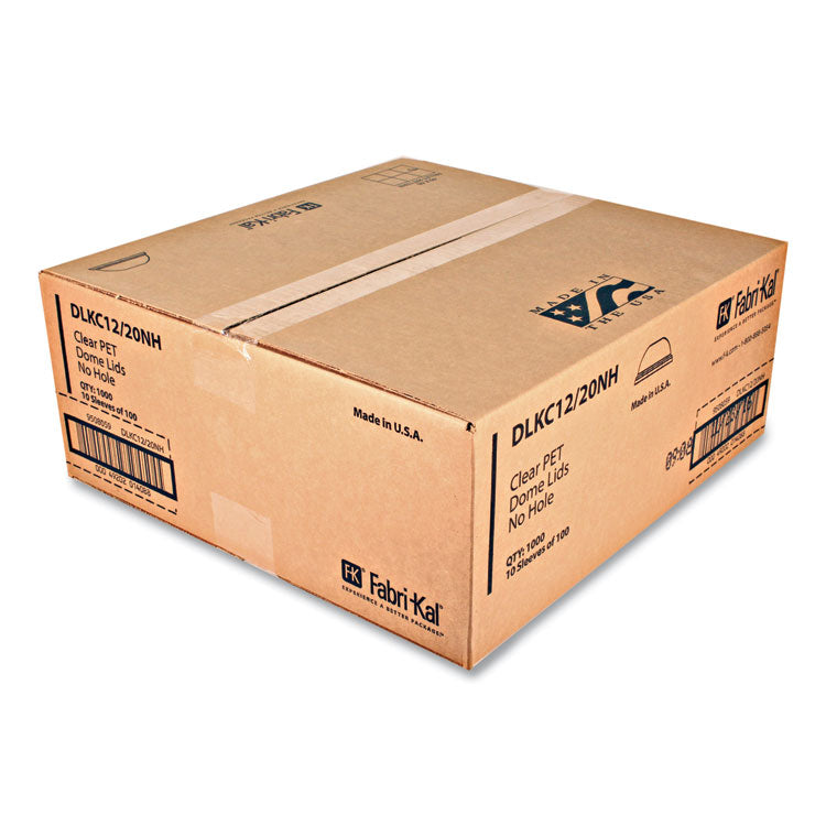 Kal-Clear/Nexclear Drink Cup Lids, Dome Lid with 1 Hole, Fits 12 to 20 oz Cold Cups, Clear, 1,000/Carton