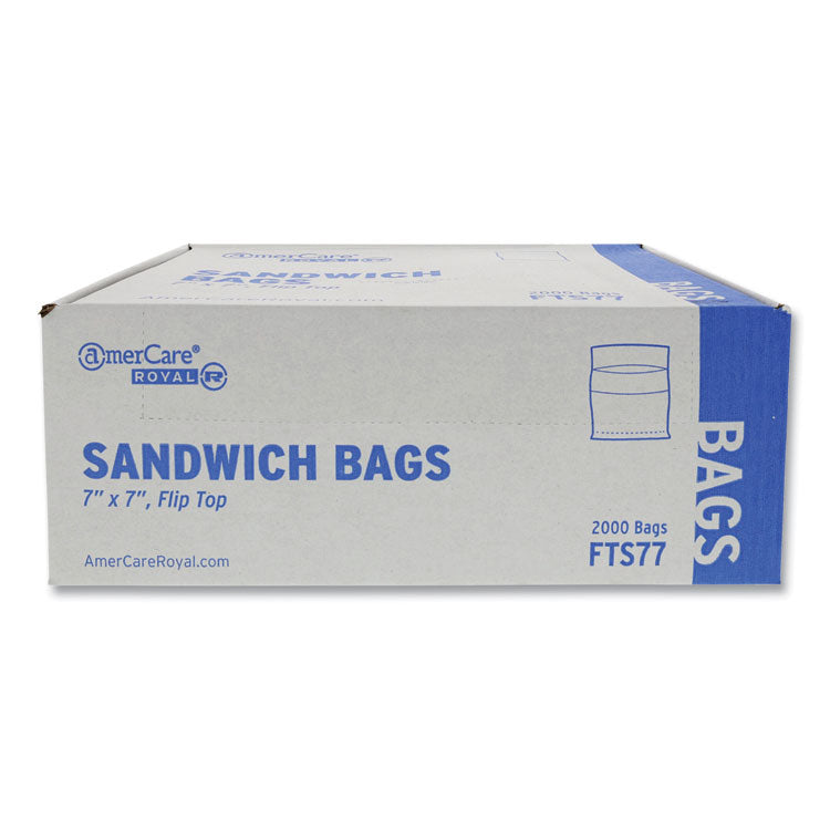 Flip Top Bag, 7 x 7 , Clear, 2,000/Carton