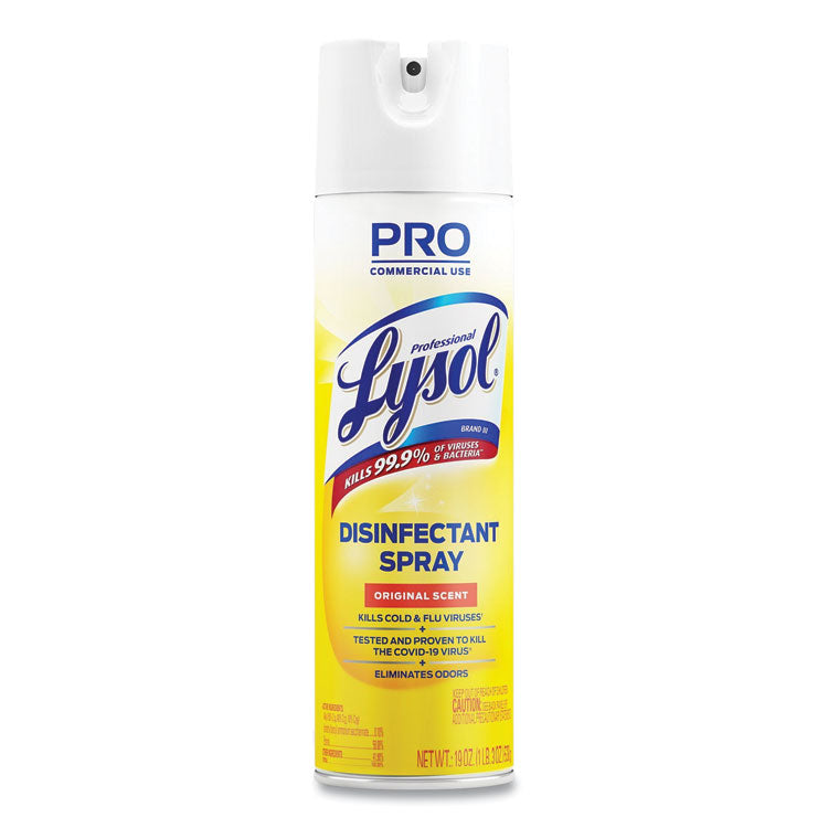 Disinfectant Spray, Original Scent, 19 oz Aerosol Spray, 12/Carton