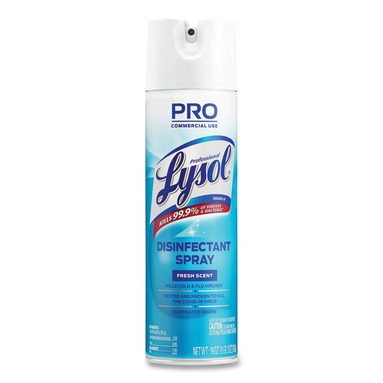 Disinfectant Spray, Fresh Scent, 19 oz Aerosol Spray, 12/Carton