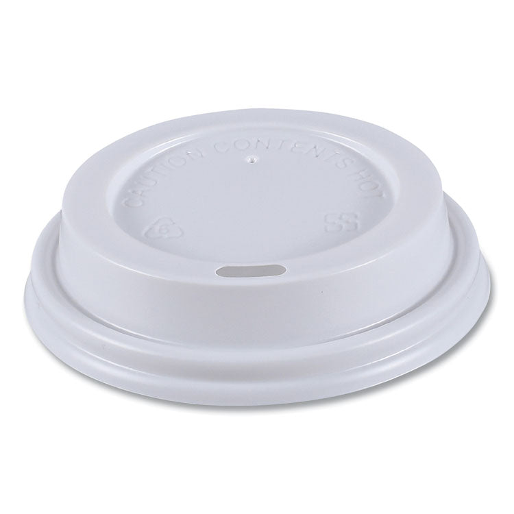 Hot Cup Lids, Fits 8 oz Hot Cups, White, 50/Sleeve, 20 Sleeves/Carton