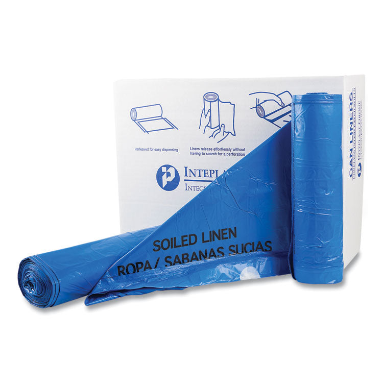 Draw-Tuff Institutional Draw-Tape Can Liners, Drawstring, 30 gal, 1 mil, 30.5 x 40 , Blue, 25 Bags/Roll, 8 Rolls/Carton