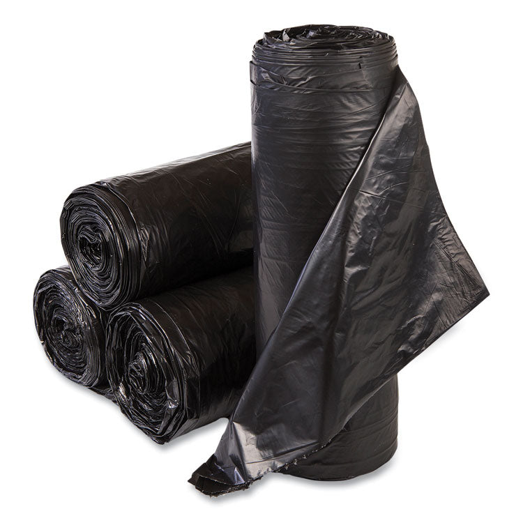 Institutional Low-Density Can Liners, 30 gal, 0.58 mil, 30 x 36 , Black, Interleaved Roll, 25 Bags/Roll, 10 Rolls/Carton