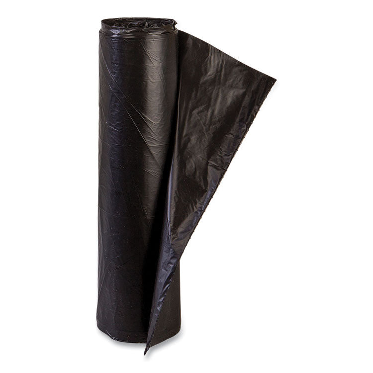 High-Density Commercial Can Liners, 16 gal, 6 mic, 24 x 33 , Black, Perforated Roll, 50 Bags/Roll, 20 Rolls/Carton