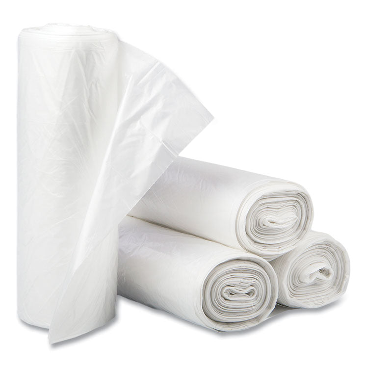 Low-Density Commercial Can Liners, 16 gal, 0.35 mil, 24 x 33 , Clear, Perforated Roll, 50 Bags/Roll, 20 Rolls/Carton
